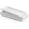 imageSweese Rectangular Porcelain Platters Serving Trays for Parties  138 Inch Set of 4 WhiteWhite