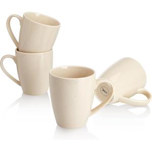 imageSweese Porcelain Coffee Mugs  16 Ounce Top to the Rim for Coffee Latte Tea Cocoa Set of 4 YellowBeige