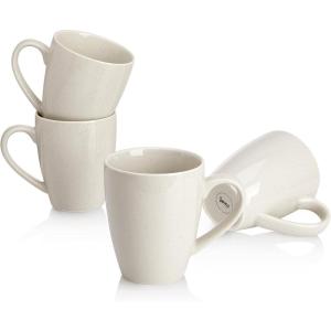 imageSweese Porcelain Coffee Mugs  16 Ounce Top to the Rim for Coffee Latte Tea Cocoa Set of 4 YellowDove Grey