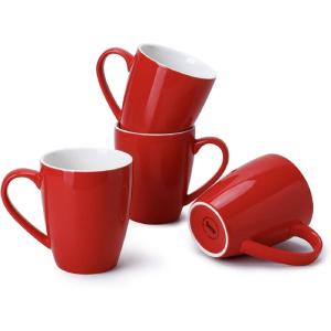 imageSweese Porcelain Coffee Mugs  16 Ounce Top to the Rim for Coffee Latte Tea Cocoa Set of 4 YellowRed