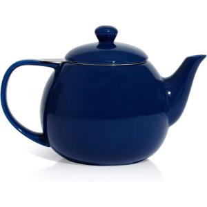 imageSweese Teapot Porcelain Tea Pot with Stainless Steel Infuser Blooming ampamp Loose Leaf Teapot  27ounce LilacNavy