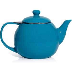 imageSweese Teapot Porcelain Tea Pot with Stainless Steel Infuser Blooming ampamp Loose Leaf Teapot  27ounce LilacSteel blue