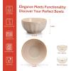 imageSweese 26 oz Porcelain Soup Bowls 6 Inch Cereal Bowl for Oatmeal Almond Glaze Fluted Bowl Set for Fruit Snacks and Desserts Salad Bowl Set of 6 Dishwasher ampamp Microwave SafeAlmond Glaze