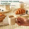 imageSweese 35oz Porcelain Espresso Cups Set of 4 Mini Coffee Mugs Demitasse Cups  WhiteBeige