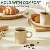 imageSweese 35oz Porcelain Espresso Cups Set of 4 Mini Coffee Mugs Demitasse Cups  WhiteBeige