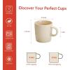 imageSweese 35oz Porcelain Espresso Cups Set of 4 Mini Coffee Mugs Demitasse Cups  WhiteBeige