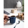 imageSweese 35oz Porcelain Espresso Cups Set of 4 Mini Coffee Mugs Demitasse Cups  WhiteNavy
