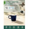 imageSweese 35oz Porcelain Espresso Cups Set of 4 Mini Coffee Mugs Demitasse Cups  WhiteNavy