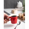 imageSweese 35oz Porcelain Espresso Cups Set of 4 Mini Coffee Mugs Demitasse Cups  WhiteRed