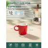 imageSweese 35oz Porcelain Espresso Cups Set of 4 Mini Coffee Mugs Demitasse Cups  WhiteRed