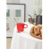 imageSweese 35oz Porcelain Espresso Cups Set of 4 Mini Coffee Mugs Demitasse Cups  WhiteRed