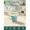 imageSweese 35oz Porcelain Espresso Cups Set of 4 Mini Coffee Mugs Demitasse Cups  WhiteTurquoise
