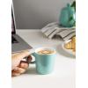 imageSweese 35oz Porcelain Espresso Cups Set of 4 Mini Coffee Mugs Demitasse Cups  WhiteTurquoise