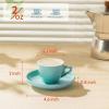 imageSweese 6 Ounce Cappuccino Cups with Saucers Porcelain Double Espresso Cups Set of 6  WhiteMulticolor
