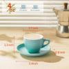 imageSweese 6 Ounce Cappuccino Cups with Saucers Porcelain Double Espresso Cups Set of 6  WhiteMulticolor