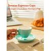 imageSweese 6 Ounce Cappuccino Cups with Saucers Porcelain Double Espresso Cups Set of 6  WhiteMulticolor