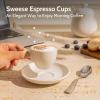 imageSweese 6 Ounce Cappuccino Cups with Saucers Porcelain Double Espresso Cups Set of 6  WhiteWhite
