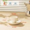 imageSweese 6 Ounce Cappuccino Cups with Saucers Porcelain Double Espresso Cups Set of 6  WhiteWhite