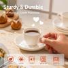imageSweese 6 Ounce Cappuccino Cups with Saucers Porcelain Double Espresso Cups Set of 6  WhiteWhite