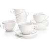 imageSweese 6 Ounce Cappuccino Cups with Saucers Porcelain Double Espresso Cups Set of 6  WhiteWhite