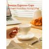 imageSweese 6 Ounce Cappuccino Cups with Saucers Porcelain Double Espresso Cups Set of 6  WhiteWhite