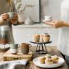 imageSweese 8 Ounce Cappuccino Cups Set of 4 Porcelain Stackable Coffee Cups with Saucers and Metal Stand Multicolor25 Ounce