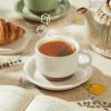 imageSweese 8 Ounce Cappuccino Cups Set of 4 Porcelain Stackable Coffee Cups with Saucers and Metal Stand Multicolor8 Ounce
