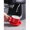 imageSweese 8 Ounce Porcelain Stackable Cappuccino Cups with Saucers and Metal Stand  for Specialty Coffee Drinks Cappuccino Latte Americano and Tea  Set of 4 WhiteRed