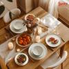 imageSweese Dinnerware Sets 12 Pieces Porcelain Round Plates and Bowls Sets Dishes Set for 4 Chip Scratch Dishwasher Microwave and Oven Safe Dishware Sets WhitecolorWhite