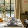 imageSweese Dinnerware Sets 12 Pieces Porcelain Round Plates and Bowls Sets Dishes Set for 4 Chip Scratch Dishwasher Microwave and Oven Safe Dishware Sets WhitecolorGray
