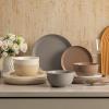 imageSweese Dinnerware Sets 12 Pieces Porcelain Round Plates and Bowls Sets Dishes Set for 4 Chip Scratch Dishwasher Microwave and Oven Safe Dishware Sets WhitecolorMulticolor
