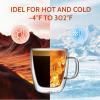 imageSweese Double Wall Glass Coffee Mugs  125 oz Insulated Clear Coffee Mugs Set of 2 Perfect for Espresso Cappuccino Latte Americano Tea Bag Beverageset of 2