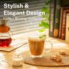 imageSweese Double Wall Glass Coffee Mugs  125 oz Insulated Clear Coffee Mugs Set of 2 Perfect for Espresso Cappuccino Latte Americano Tea Bag Beverageset of 4