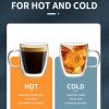 imageSweese Double Wall Glass Coffee Mugs  125 oz Insulated Clear Coffee Mugs Set of 2 Perfect for Espresso Cappuccino Latte Americano Tea Bag Beverageset of 2
