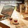 imageSweese Espresso Cups Set of 4 Double Walled Glass Coffee Cups 4 Ounce Insulated Espresso Shot Glass Cups for Espresso Accessories Clear Glass Espresso Cups Suit for Espresso Machine4 Count Pack of 1