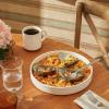 imageSweese Large Pasta Bowls 42 Ounce Salad Bowls Set of 2 Stackable Serving Bowls for Dinner Salad  Microwave Dishwasher Safe  Latte BeigeWhite