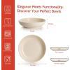 imageSweese Pasta Bowls 22 Ounce Salad Serving Bowls Set of 6 76 Inch Porcelain Plates for Serving Dinner Salad  Microwave Dishwasher Safe Cool Assorted ColorsBeige