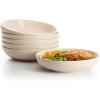 imageSweese Pasta Bowls 22 Ounce Salad Serving Bowls Set of 6 76 Inch Porcelain Plates for Serving Dinner Salad  Microwave Dishwasher Safe Cool Assorted ColorsBeige
