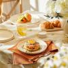 imageSweese Porcelain 74 Inch Dessert Plates Set of 6  Salad Modern Appetizer Plates  Dishwasher Microwave Oven Safe Smooth Glaze Scratch ResistantBeige