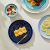 imageSweese Porcelain 74 Inch Dessert Plates Set of 6  Salad Modern Appetizer Plates  Dishwasher Microwave Oven Safe Smooth Glaze Scratch ResistantBlue Series