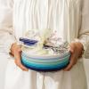 imageSweese Porcelain 74 Inch Dessert Plates Set of 6  Salad Modern Appetizer Plates  Dishwasher Microwave Oven Safe Smooth Glaze Scratch ResistantBlue Series