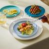 imageSweese Porcelain 74 Inch Dessert Plates Set of 6  Salad Modern Appetizer Plates  Dishwasher Microwave Oven Safe Smooth Glaze Scratch ResistantBlue Series