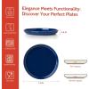 imageSweese Porcelain 74 Inch Dessert Plates Set of 6  Salad Modern Appetizer Plates  Dishwasher Microwave Oven Safe Smooth Glaze Scratch ResistantBlue Series