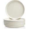 imageSweese Porcelain 74 Inch Dessert Plates Set of 6  Salad Modern Appetizer Plates  Dishwasher Microwave Oven Safe Smooth Glaze Scratch ResistantLight Grey