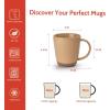 imageSweese Porcelain Coffee Mugs Set of 416 Ounce Microwavable Coffee Cups for Latte Hot Tea Cappuccino Mocha Cocoa with Big Handle Urban NeutralsEarth Tones