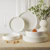 imageSweese Porcelain Flat Dessert Plates Set of 678 Inch Salad Plates for Kitchen Small Appetizer Small Dish Set Microwave ampamp Dishwasher Safe Scratch Resistant  Elegant White Glaze105 Inch