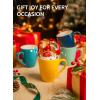 imageSweese Porcelain Mugs  12 Ounce for Coffee Tea Mocha and Mulled Drinks  Set of 6 WhiteHot Assorted Colors