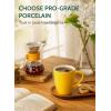 imageSweese Porcelain Mugs  12 Ounce for Coffee Tea Mocha and Mulled Drinks  Set of 6 WhiteHot Assorted Colors