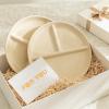 imageSweese Portion Control Plates Set of 2 9 Inch Divided Plates for Adults Porcelain Dinner Diet Plates for Balanced Meal Building WhiteBeige