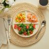imageSweese Portion Control Plates Set of 2 9 Inch Divided Plates for Adults Porcelain Dinner Diet Plates for Balanced Meal Building WhiteBeige